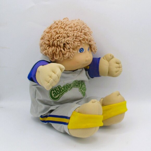 Vintage 1985 CPK Boy Doll Champagne Loop  Hair Blue Eyes Gray Game Outfit - Picture 5 of 9